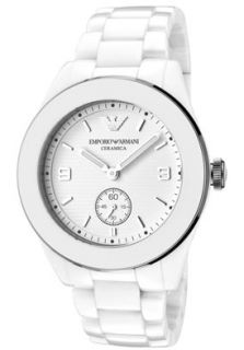 Emporio Armani AR1425  Watches,White Textured Dial White Ceramic, Casual Emporio Armani Quartz Watches