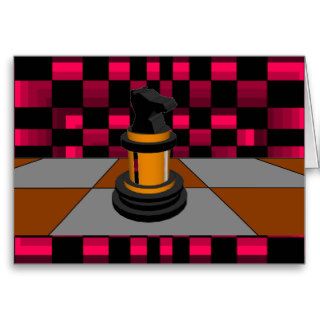 Golden Black Dragon Knight Chess Design 3D Cards
