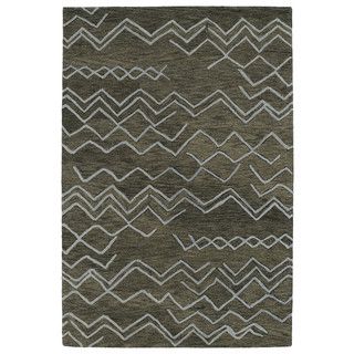 Hand tufted Utopia Cascade Charcoal Wool Rug (96 X 136)