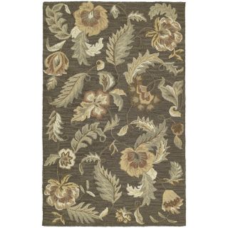 Hand tufted Lawrence Mocha Floral Wool Rug (3 X 5)