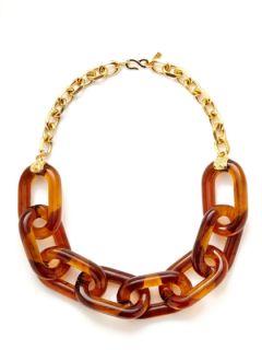 Tortoise Resin Link Necklace by Kenneth Jay Lane
