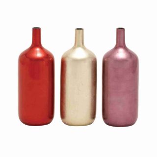 Glossy Lacquer Finish Wood Vases (set Of 3)