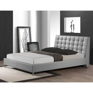 Baxton Studio Baxton Studio Zeller Gray Modern Bed With Upholstered Headboard   Queen Size Grey Size Queen