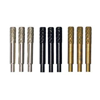 Machined Metal Cribbage Pegs in Velvet Pouch   Set of 9 (3 Brass, 3 Silver, 3 Black) Toys & Games