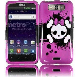 Pink Skull Hard Faceplate Cover Phone Case for LG Connect 4G MS840 Cell Phones & Accessories