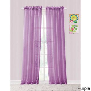 Victoria Classics Colette Window Panel Rod Pocket Sheer Curtains Purple Size 76 x 84
