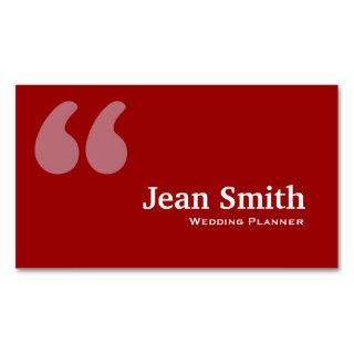 Red Quotes Wedding Planner Business Card