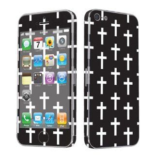SkinGuardz Vinyl Decal Protective Sticker Skin for Apple iPhone 5   (Black Cross) Cell Phones & Accessories