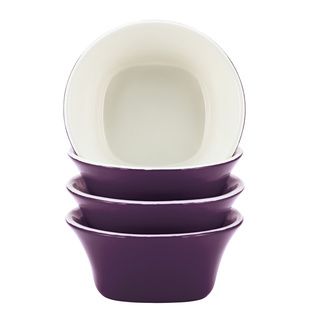 Rachael Ray Dinnerware Round   Square 4 piece Purple Stoneware Fruit Bowl Set