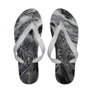 Animal Art, Black and White, Bear Sandals