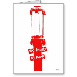 Too Pooped To Pump Red Vintage Gas Pump Cards