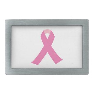 Pink ribbon of breast cancer awareness rectangular belt buckle