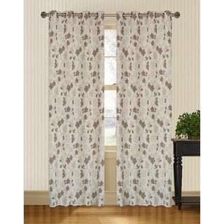 Marigold Floral Jacquard 95 Inch Curtain Panel Pair