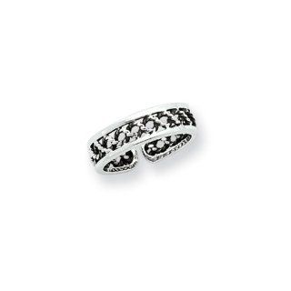 Antiqued Twisted Rope Toe Ring in Sterling Silver Jewelry