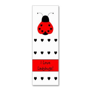 Cute Heart Ladybug Bookmark Business Cards