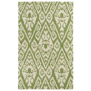 Kaleen Rugs Hand tufted Runway Green/ Ivory Ikat Wool Rug (8 X 11) Green Size 8 x 10