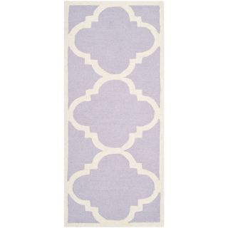 Safavieh Handmade Moroccan Cambridge Lavender/ Ivory Wool Rug (26 X 8)