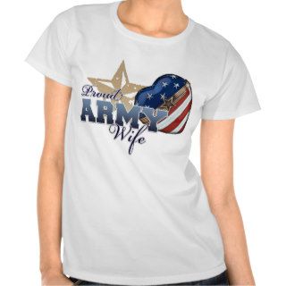 Proud Army Wife Patriotic Heart Tshirts