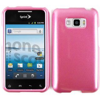 LG OPTIMUS ELITE/M+ LS 696 GLOSSY PINK GLOSSY CASE ACCESSORY SNAP ON PROTECTOR Cell Phones & Accessories