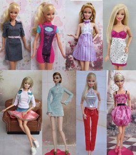 Group of 8 Fashtion Cocktail Dresses Made to Fit the Barbie Doll (8 Clothes Set) Toys & Games