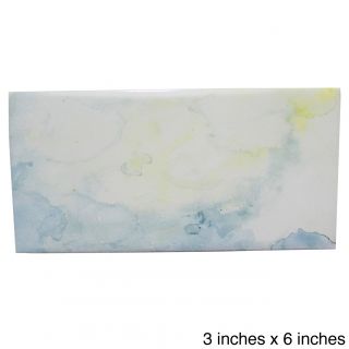 Green Yellow Watercolor Painting Abstract Ceramic Wall Tiles (pack Of 20)