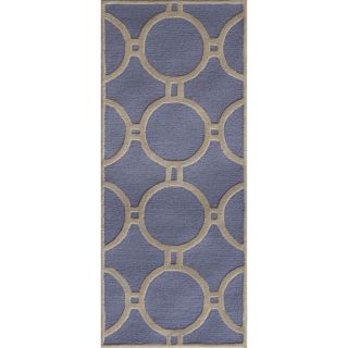 Safavieh Handmade Moroccan Cambridge Canvas backed Light Blue/ Ivory Wool Rug (26 X 6)