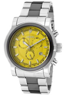 Croton CC311125SSYL  Watches,Mens Chronomaster Chronograph Yellow Dial Stainless Steel & Black Ceramic, Chronograph Croton Quartz Watches