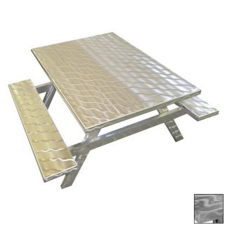 Ofab Gray Cast Aluminum Rectangle Picnic Table
