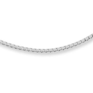 14K White Gold 0.8mm Adjustable Box Chain Necklace   22   Zales