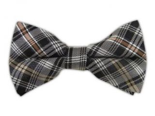 100% Silk Woven Brown Colbert Plaid Self Tie Bow Tie at  Mens Clothing store