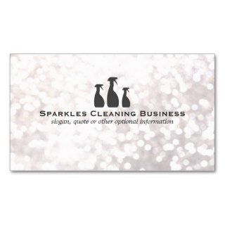 Elegant Cleaning Service White Bokeh Business Card