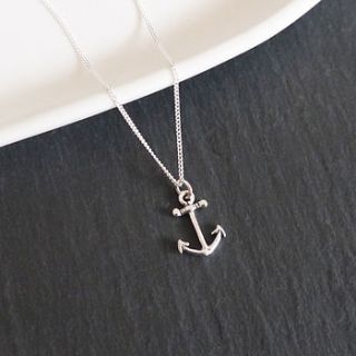 silver anchor charm necklace by maria allen boutique