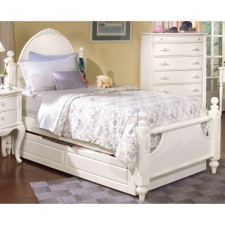 Rockford International Cheryl Full Size Post Bed And Optional Trundle Storage Off White Size Full