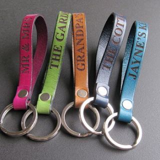 personalised leather keyring by gracie collins