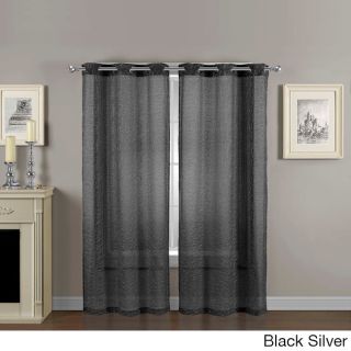 Victoria Classics Calverton 84 inch Sheer Grommet Curtain Panel Pair Silver Size 76 x 84