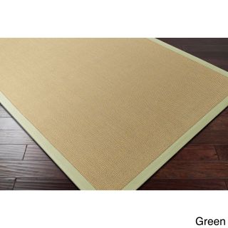 Surya Carpet, Inc. Hand woven Eco Natural Fiber Jute Cotton Bordered Casual Area Rug (8 X 10) Green Size 8 x 10