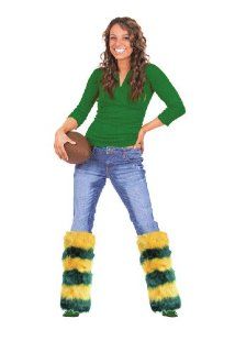 Green Bay Packers Fluffy Green & Gold Leg Warmers  Sports Fan Socks  Sports & Outdoors