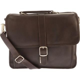Piel Leather Small Flap over Laptop Brief 2991 Chocolate Leather