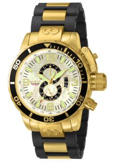 Invicta 4899  Watches,Mens Corduba Chronograph 18k Yellow Gold Plated/Black Polyurethane, Chronograph Invicta Quartz Watches
