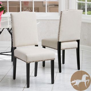 Christopher Knight Home Brunello Beige Fabric Dining Chairs (set Of 2)