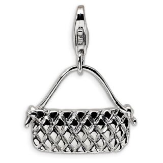 Amore La Vita™ Quilted Purse Charm in Sterling Silver   Zales