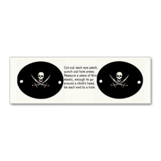 Pirate eye patch Cut out cards Business Cards