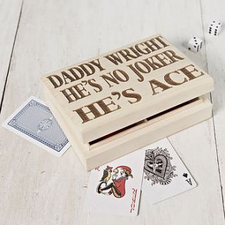 personalised fathers day playing card box by sophia victoria joy