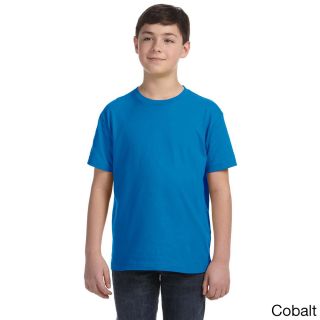 Lat Youth Fine Jersey T shirt Blue Size L (14 16)