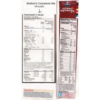 Quaker Oatmeal Squares Cereal, Cinnamon, 14.5 Ounce Boxes (Pack of 4)  Oatmeal Breakfast Cereals  Grocery & Gourmet Food