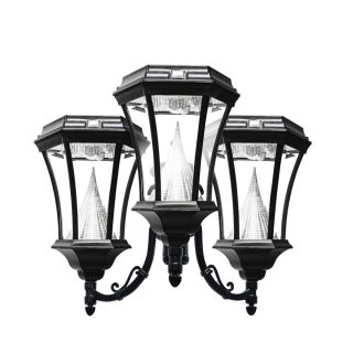 Gama Sonic Gs 94f3 Post Mount Victorian Light Fixture With 3 Solar 9 led Lights