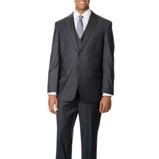 Caravelli Caravelli Italy Mens Superior 150 Grey 3 piece Vested Suit Grey Size 42R