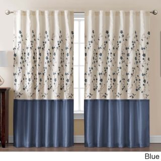Sidney Embroidered Panel Sidney Embroidered Color Block 84 Inch Curtain Panel Blue Size 54 x 84