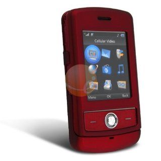 LG CU720 Shine Cell Phone Red Rubber Feel Protective Case Faceplate Cover by Eforcity Cell Phones & Accessories