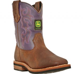 John Deere Boots Classic Square Toe 2328   Tan/Purple Leather